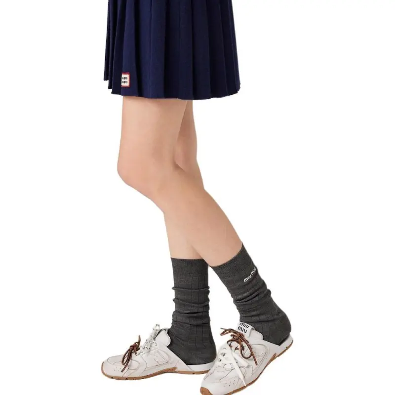 MIU MIU Wool Cashmere Skirt Navy-4