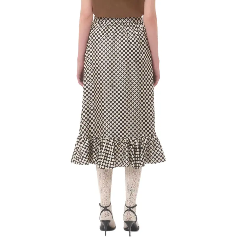 Valentino SS25 Casual Long Skirt Women's Black White-3