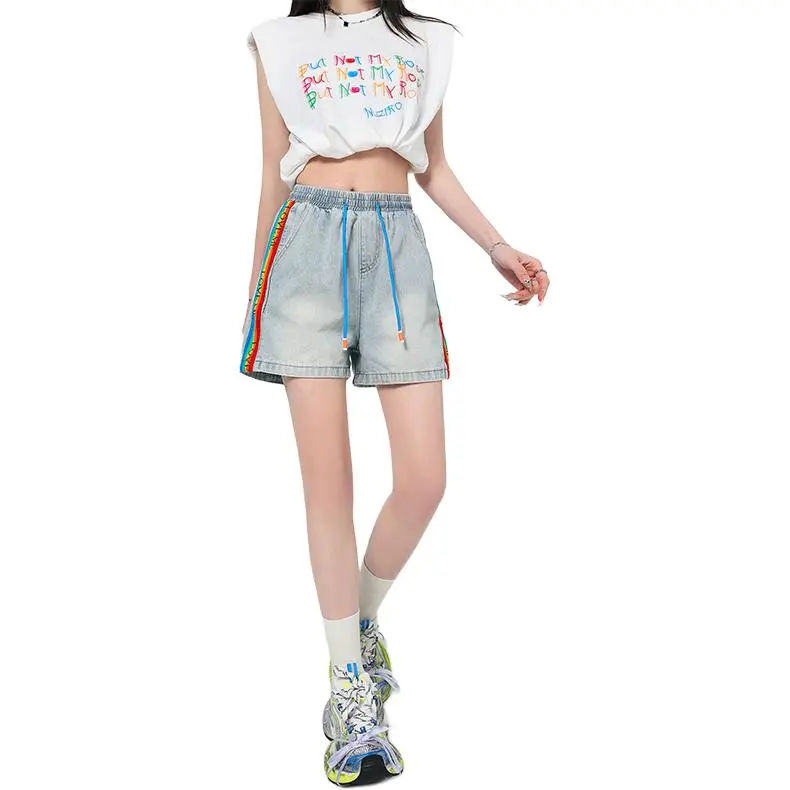 Kazakhstan Denim Shorts Women's-3