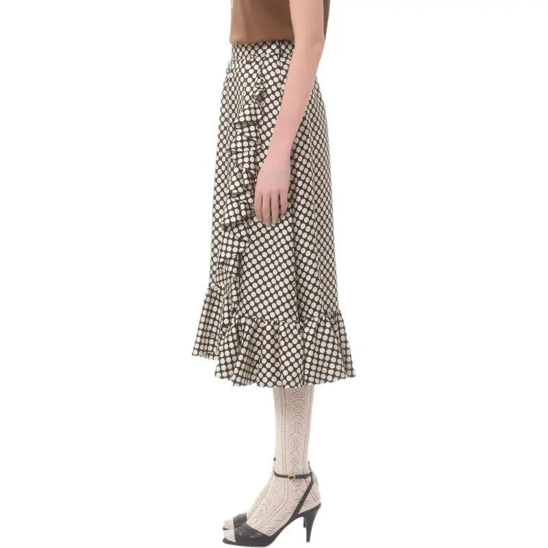 Valentino SS25 Casual Long Skirt Women's Black White-4