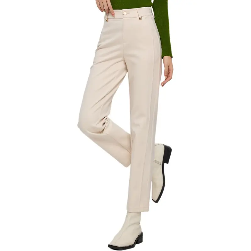 E.BECKY Casual Pants Women's Beige-3