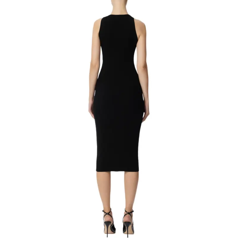 Elisabetta Franchi Cut Out Ribbed Knit Dress-1