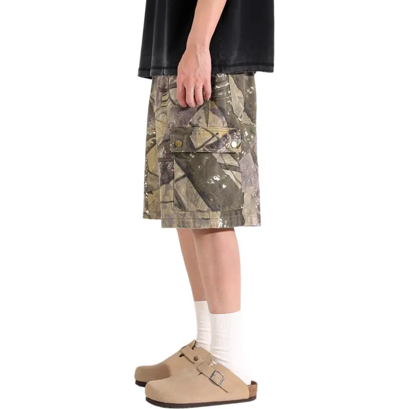 DUATOGE Denim Shorts Men Camouflage -4