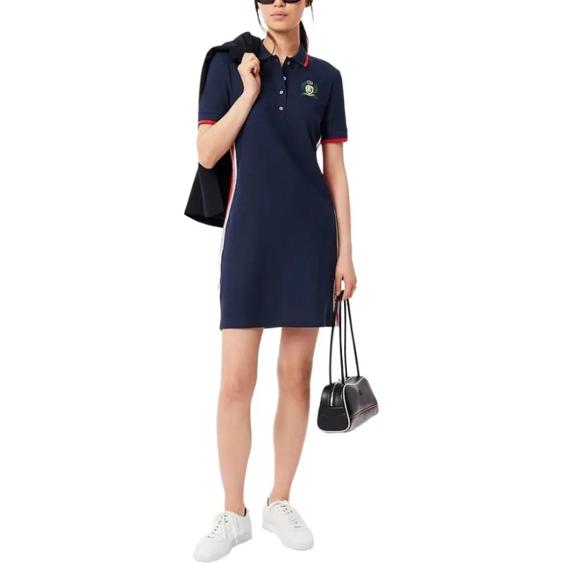 LACOSTE Short Sleeved Dress Women's 166/Navy Blue-2