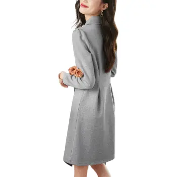 Mo Han Yi Mei Long Sleeved Dress Women's Gray