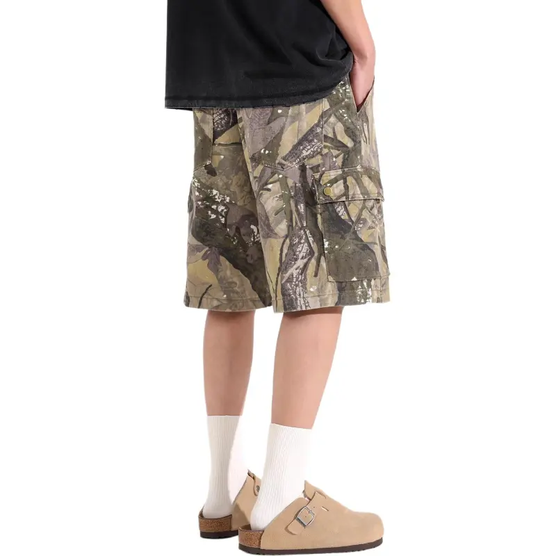DUATOGE Denim Shorts Men Camouflage -1