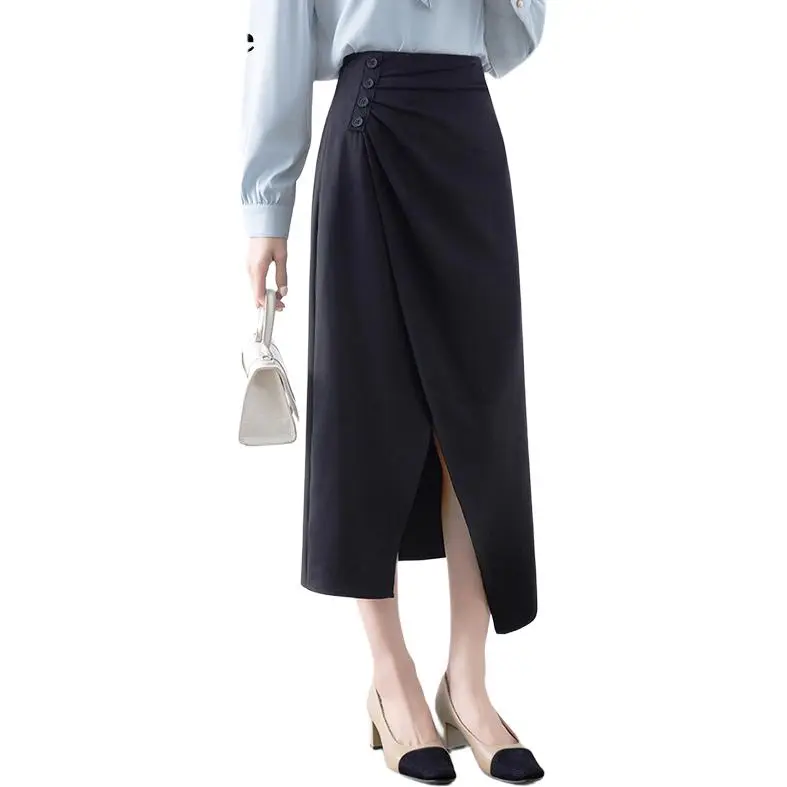 La Chapelle Casual Long Skirt Women's Black-1