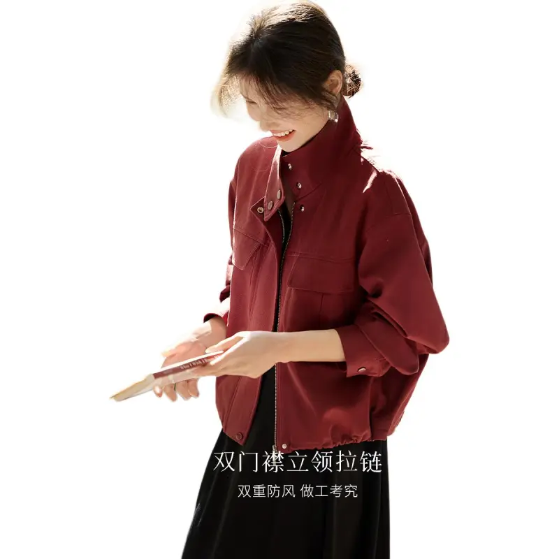 XWI Denim Jacket Women's Maroon-4