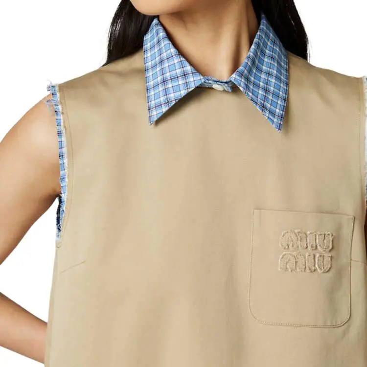 MIU MIU Layered Sleeveless Mini Dress-4