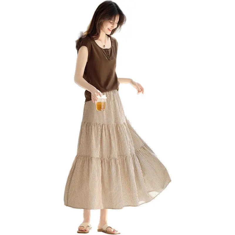 XWI Skirt Set Women's Brown Top/Coffee Skirt-1
