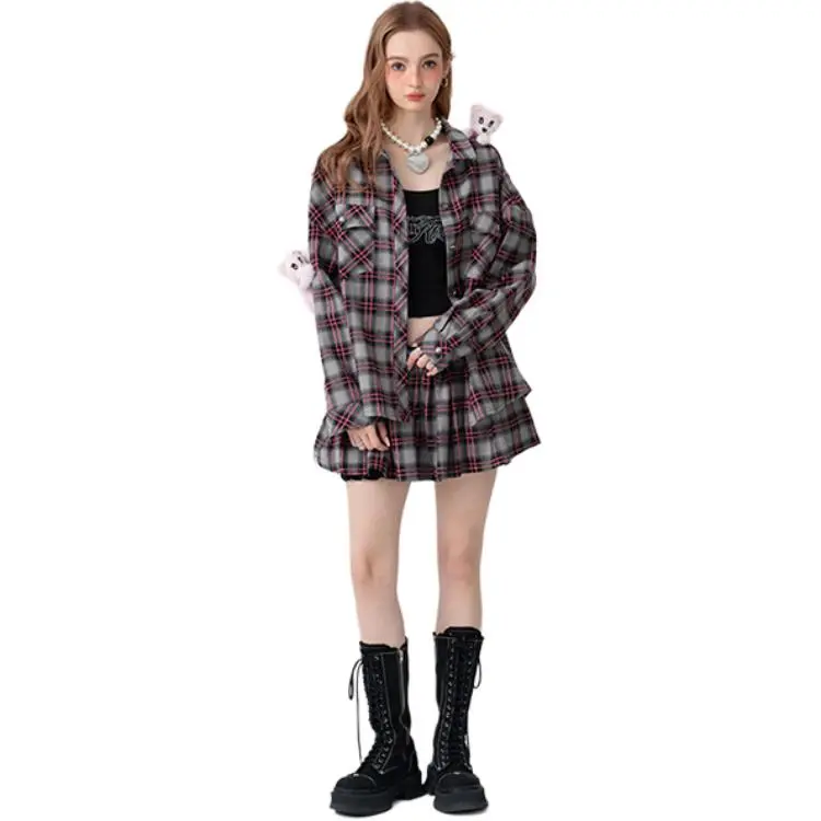 LALABOBO Casual Short Skirts Women's Gray-5