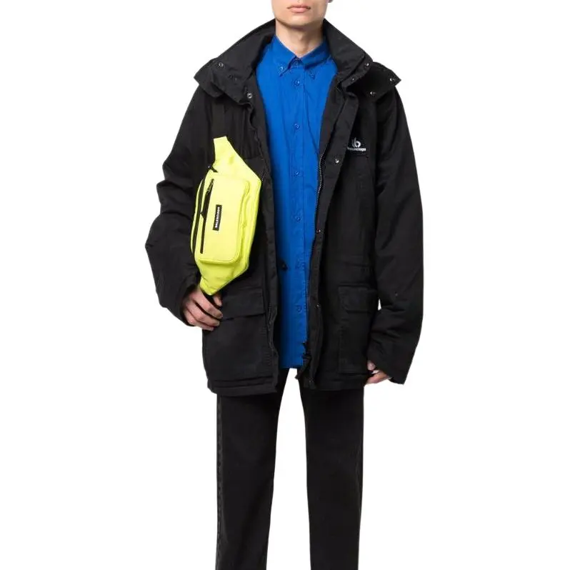 Balenciaga Parka Coats Men's Black-1