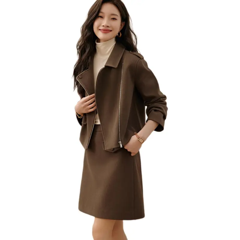 Mo Han Yi Mei Skirt Set Women's Coffee Brown-6