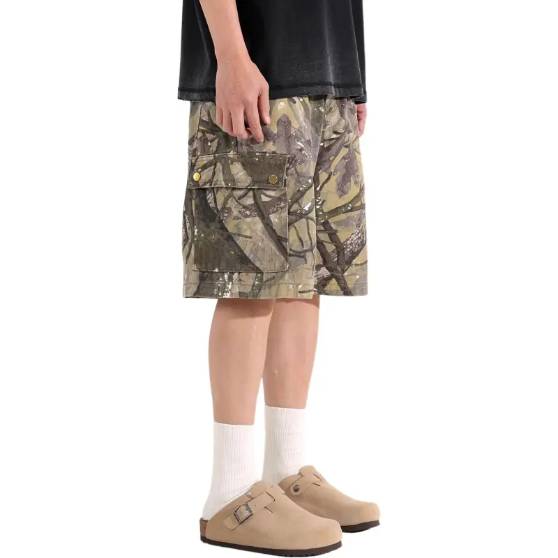 DUATOGE Denim Shorts Men Camouflage -2