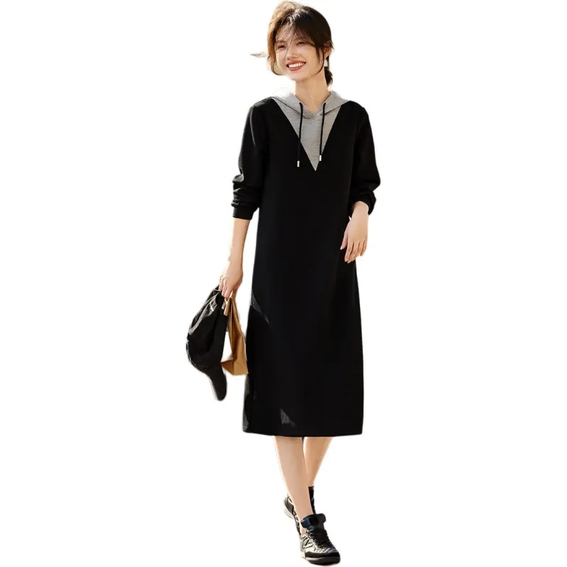 XWI Long Sleeved Dresses Women's Black & Heather Gray-2