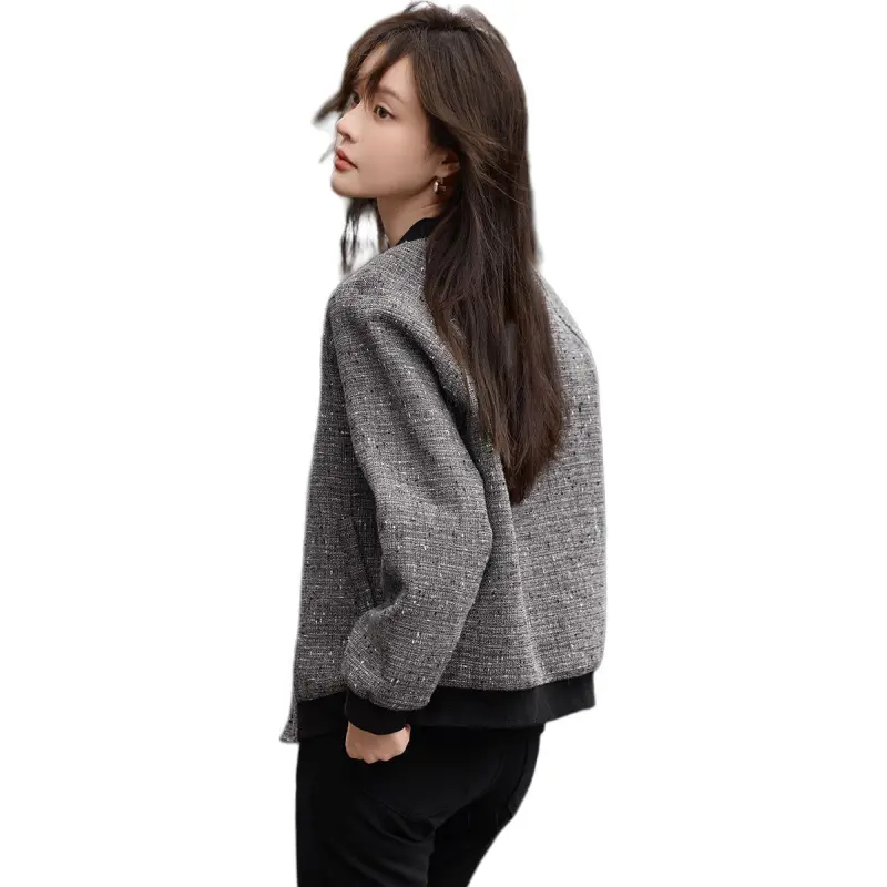 Mo Han Yi Mei Jackets Coats Women's Light Heather Gray-2