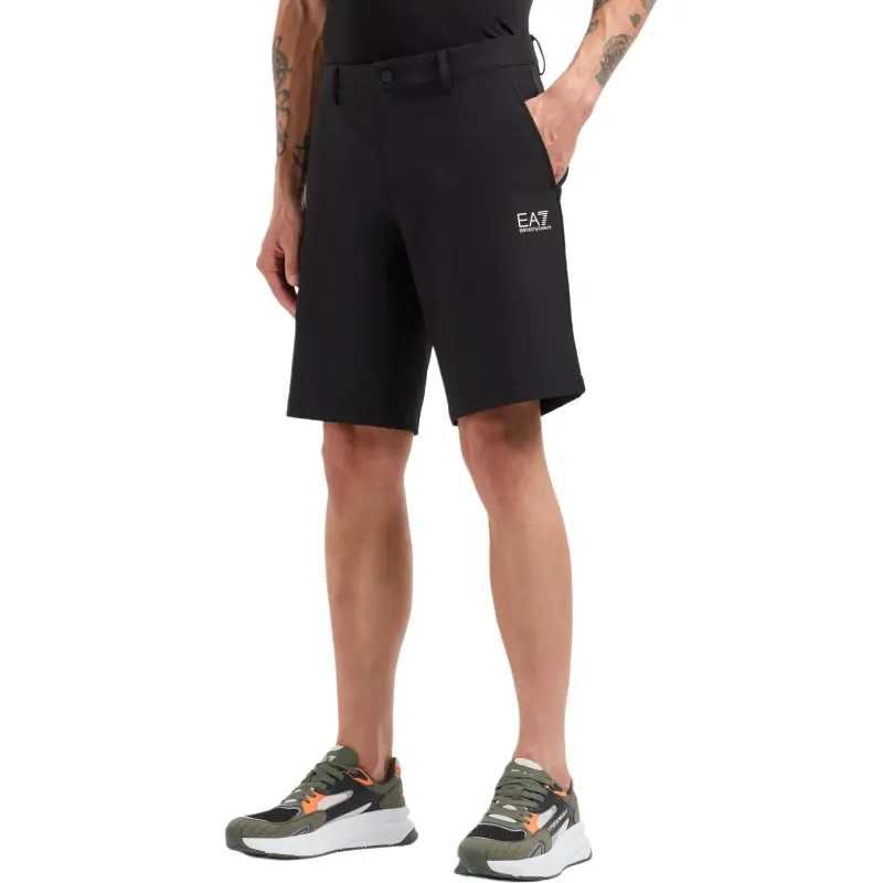 EMPORIO ARMANI EA7 Golf Pro Collection SS25 Casual Shorts Men's Black-1