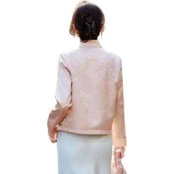 TERRE BLEUE Spring Fall Cropped Coat Loose Fit Women's