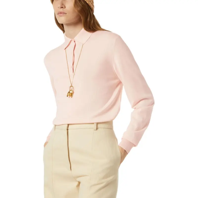 Loro Piana SS25 Polo Shirt Women's Fluffy Pink-4