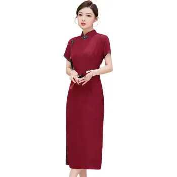 Yi Mengyuan Short Sleeved Dress Women's Red