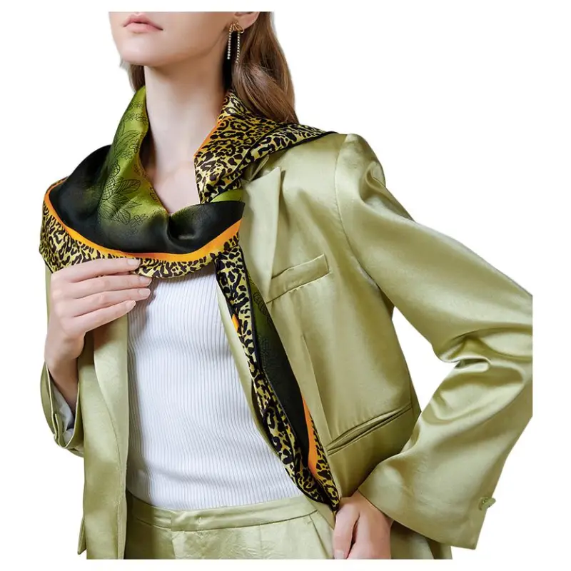 PIERRE CARDIN Silk Scarves Women's Yellow Green-4