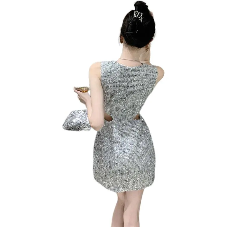 GOSO Sleeveless Dresses Women's Silver-1