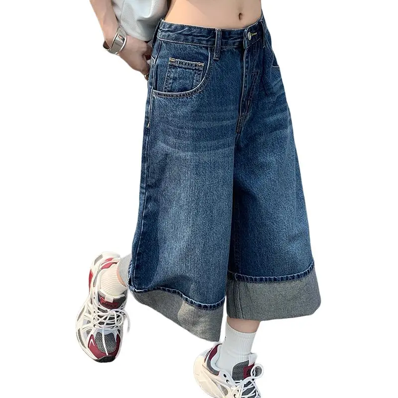 Kazakhstan Denim Shorts Women's Blue-5