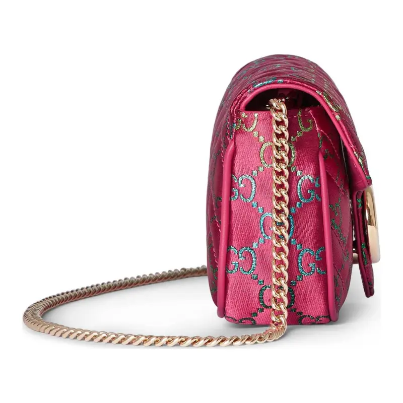 GUCCI GG Marmont Canvas Shoulder Bag Extra Mini Women's Pink-2