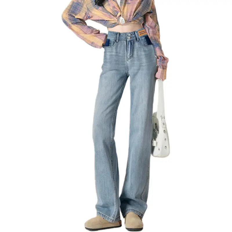 Weixi Jeans Women's Cool Tea Blue-2