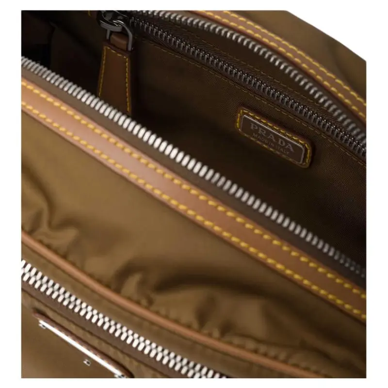 PRADA Recycled Nylon Clutch Men's Cork Beige-4