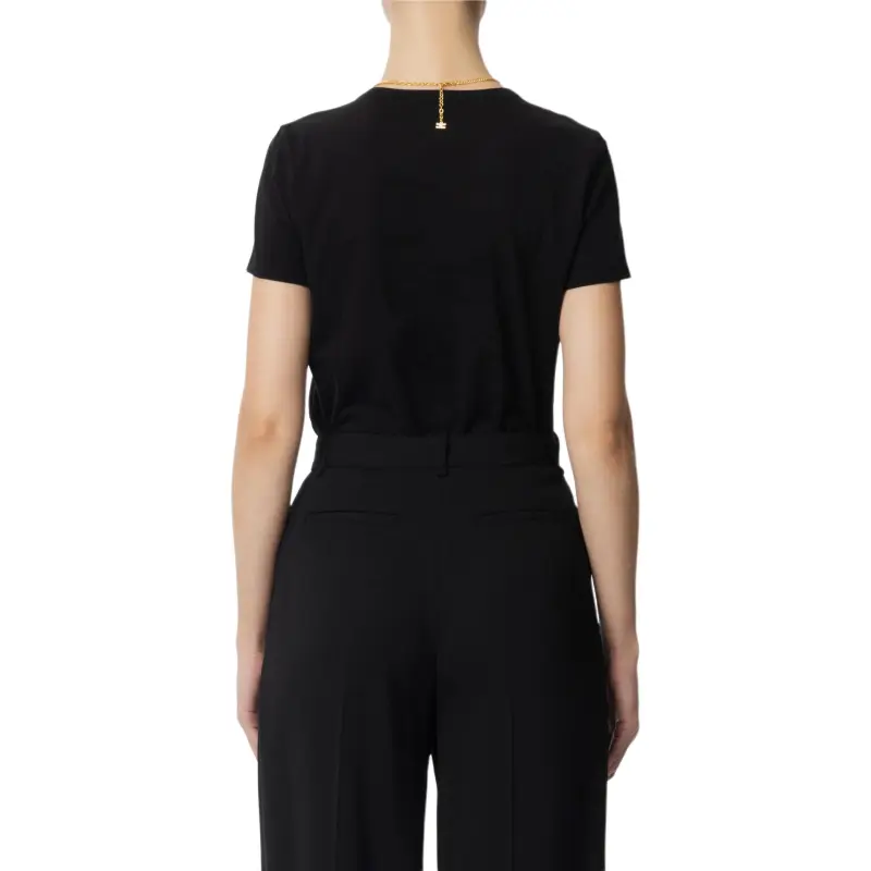 Elisabetta Franchi Bow Necklace Jersey T Shirt-2