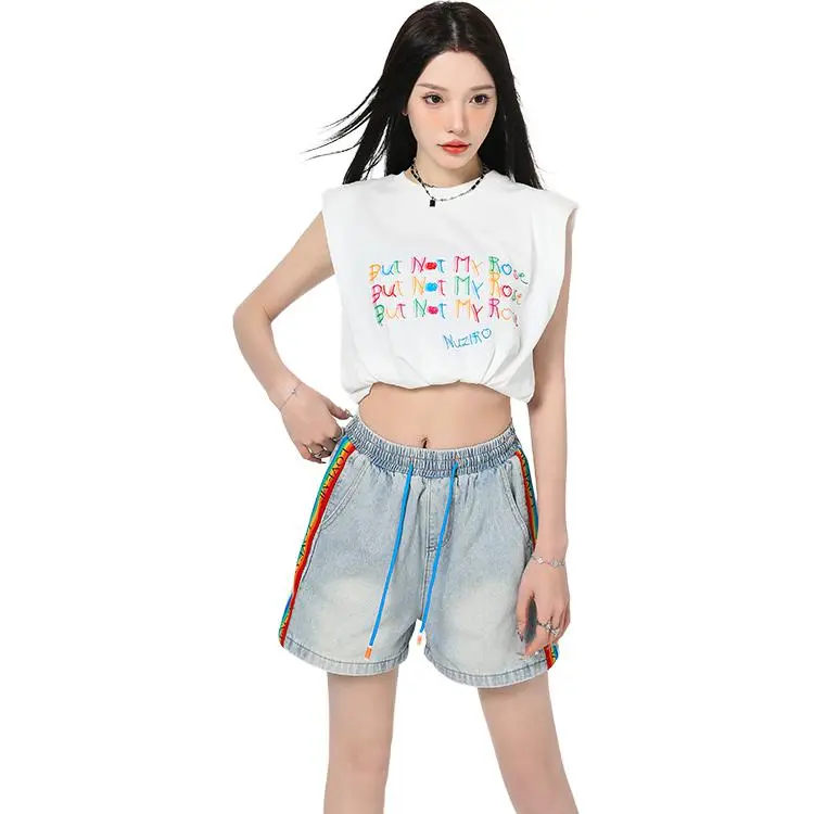 Kazakhstan Denim Shorts Women's-4