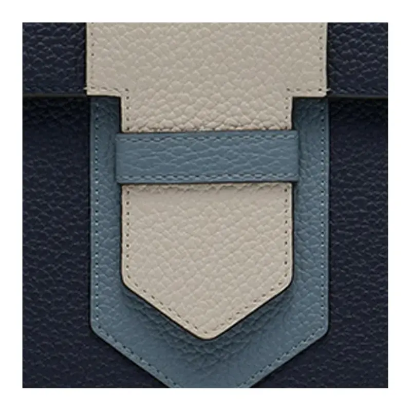 Delvau Presse Cow Leather Clutch Unisex Dark Blue-2