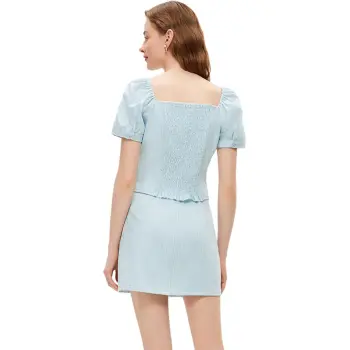 Love To Serve Skirt Set Women's Blue White Stripes