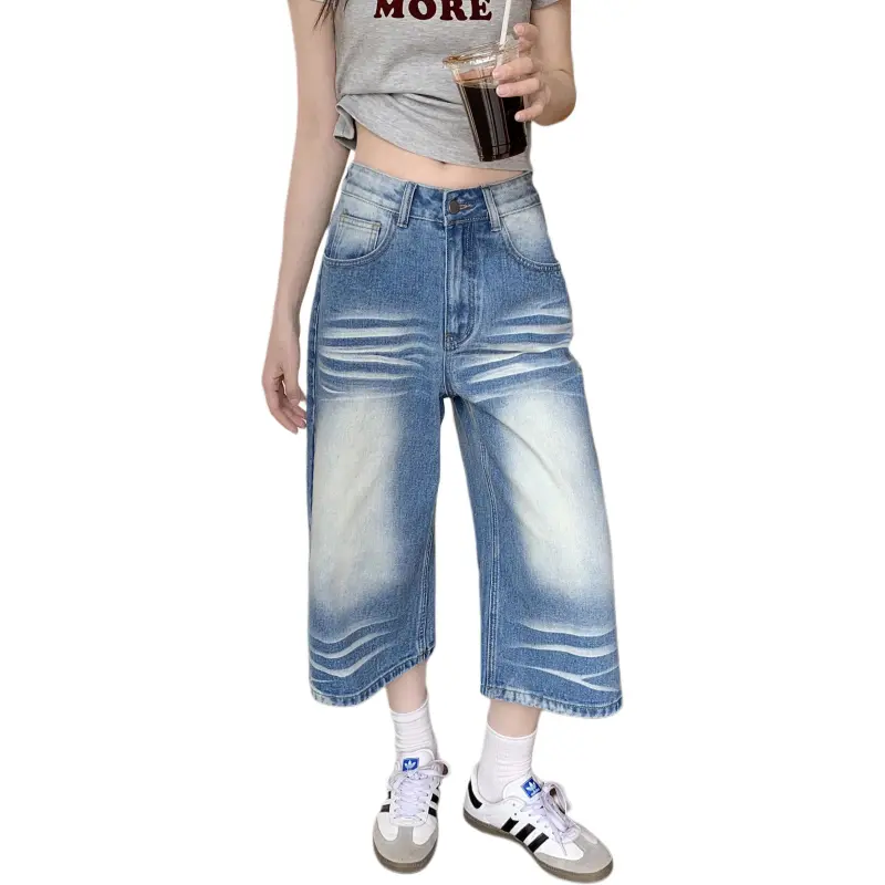 The Temptation Of The Muse Denim Shorts Women's Blue-2