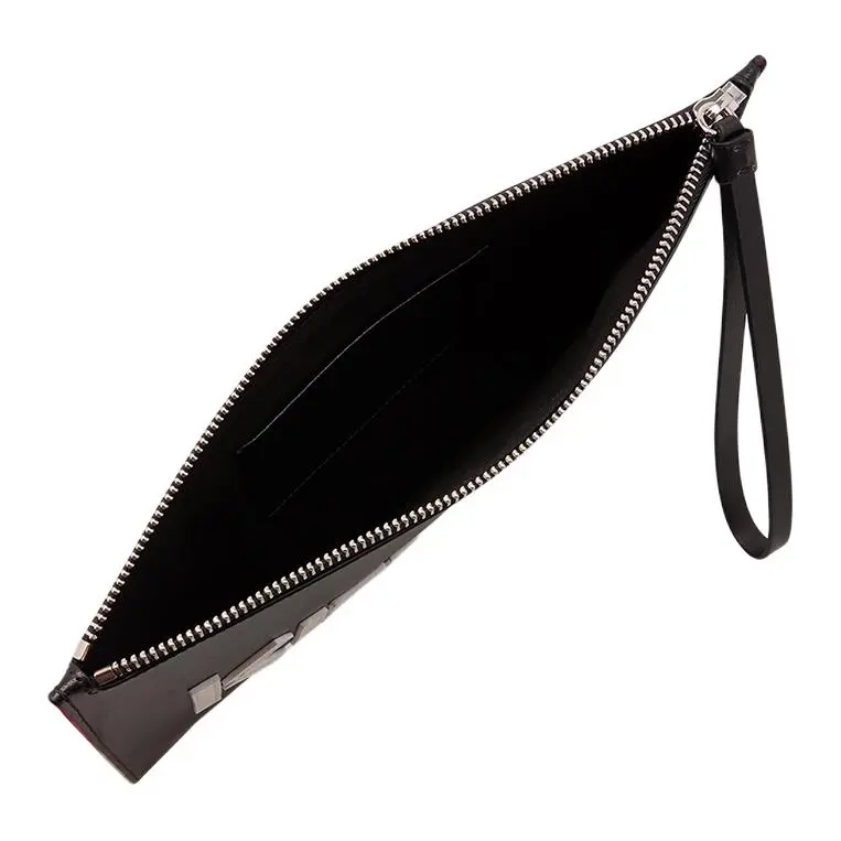 KENZO Cow Leather Handbag Clutch Men's Black-1