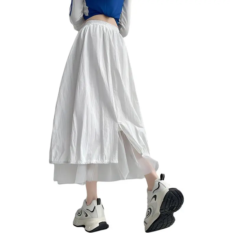 Flowers In Water Casual Long Skirt Women's-1