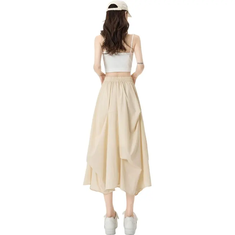 Flowers In Water Casual Long Skirt Women's-9