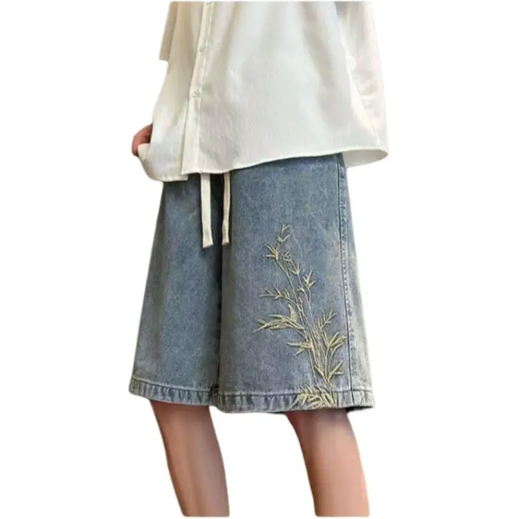 FAWENXIANGZI Denim Shorts Men's-2