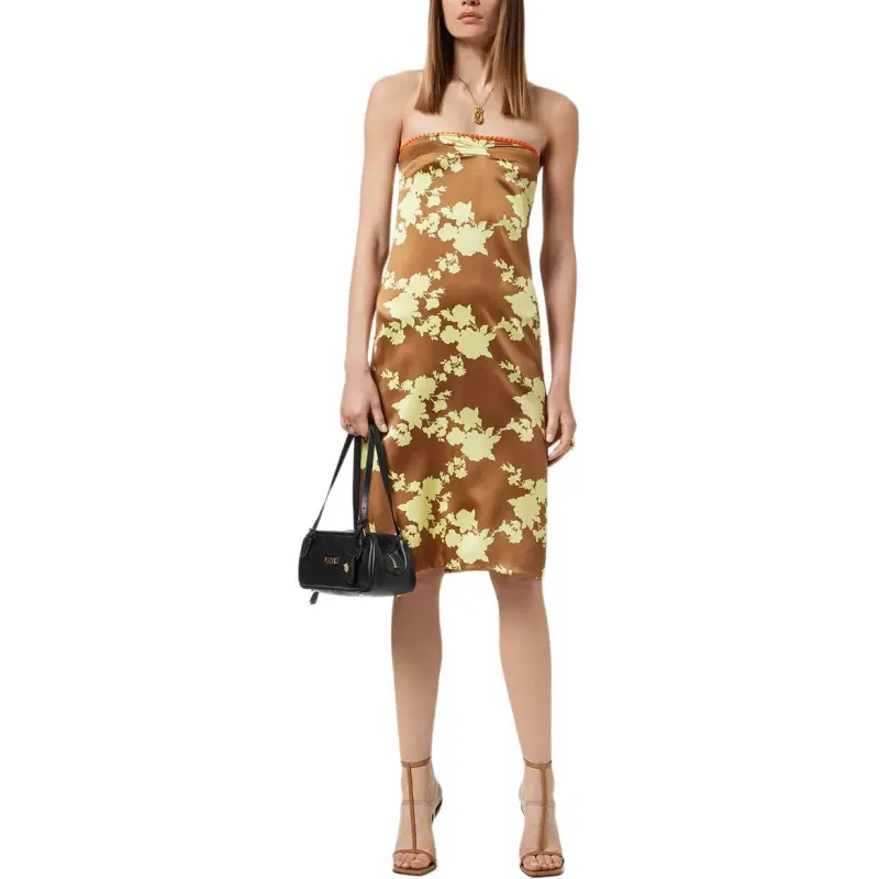VERSACE Wild Roses Strapless Midi Dress-1