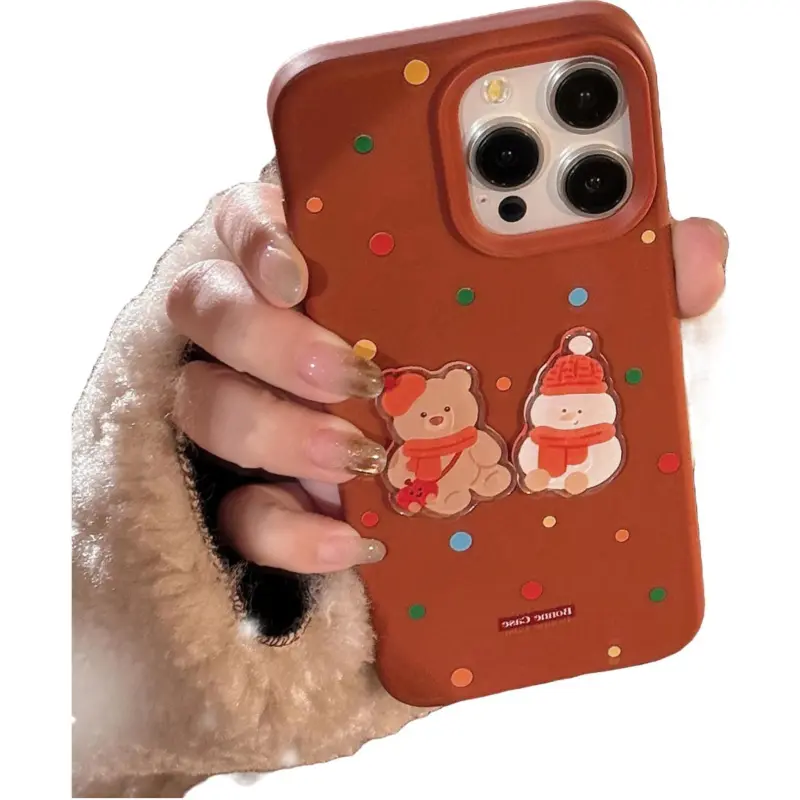Cuttlefish Grid TPU Material Atmosphere Winter Cartoon Phone Cases Compatible With Apple 15/16/14/13/12/11-1