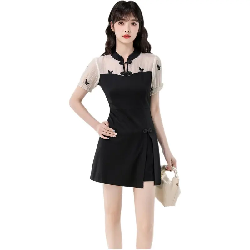 Dior Beauty Short Sleeved Dress Women's Black-4