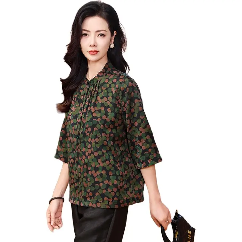 Yi Mengyuan Silk Shirt Women's Image Color-2