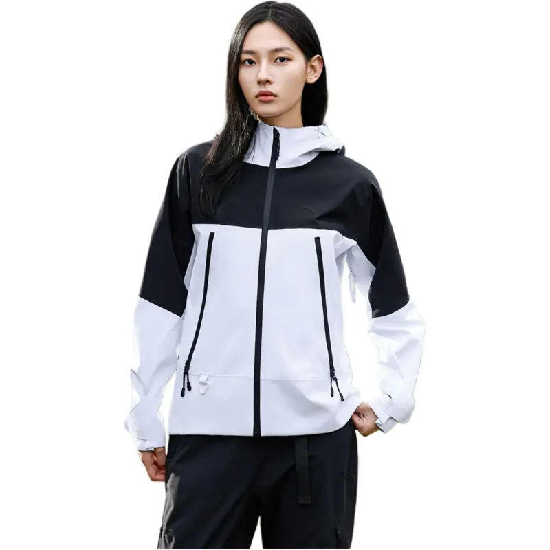 Zhongguoguojiadili X ANTA Outdoor Collection Windbreaker Jackets Women's Snowflake White/Night Black-1