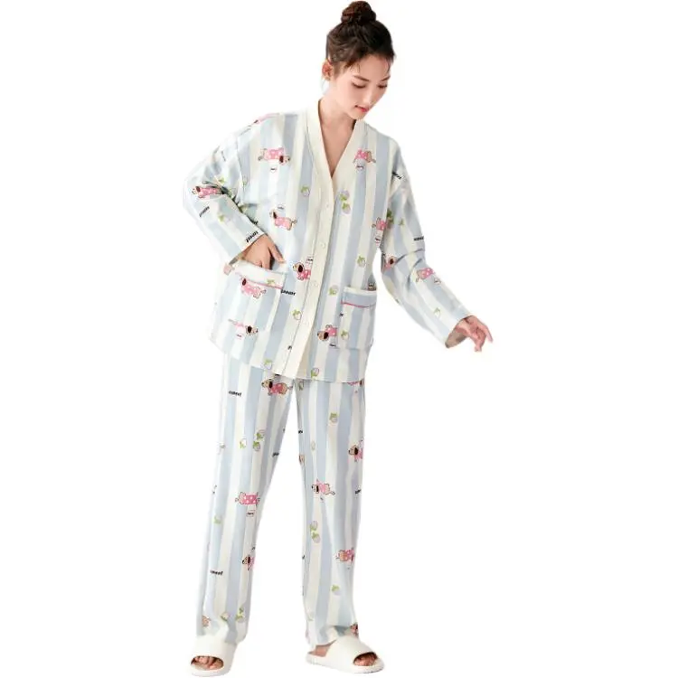 ZAO FU NIAO Pajama Set Women's Celestial Blue-1