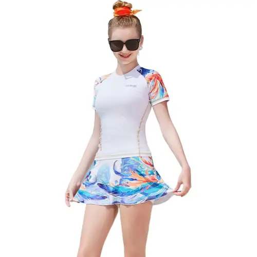 ZOKE Two Piece Swimsuits Women's White Orchid Golden Buttercup