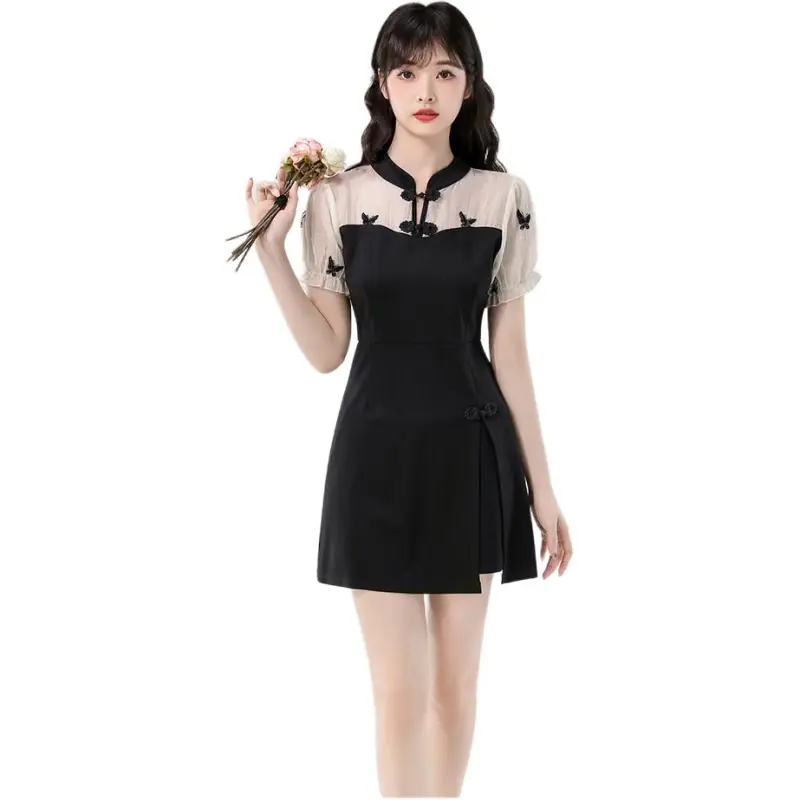Dior Beauty Short Sleeved Dress Women's Black-3