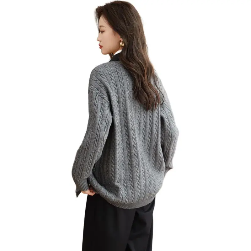Mo Han Yi Mei Knitwear Women's Heather Gray-2