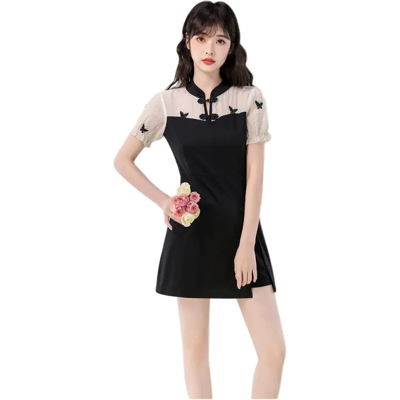 Dior Beauty Short Sleeved Dress Women's Black-2