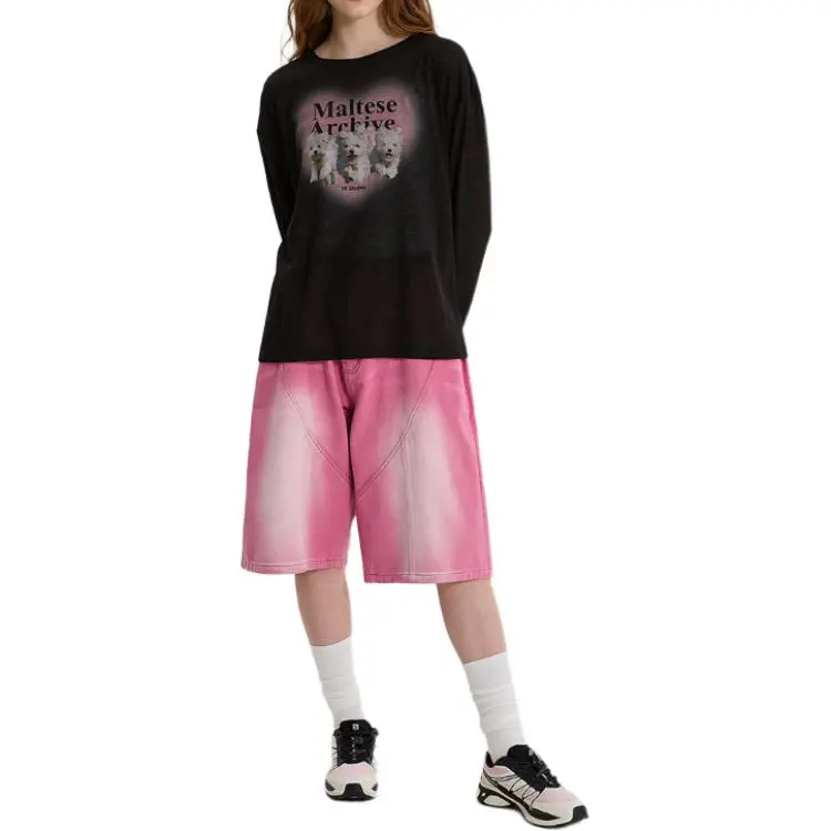 WAIKEI Denim Shorts Unisex Pink-4